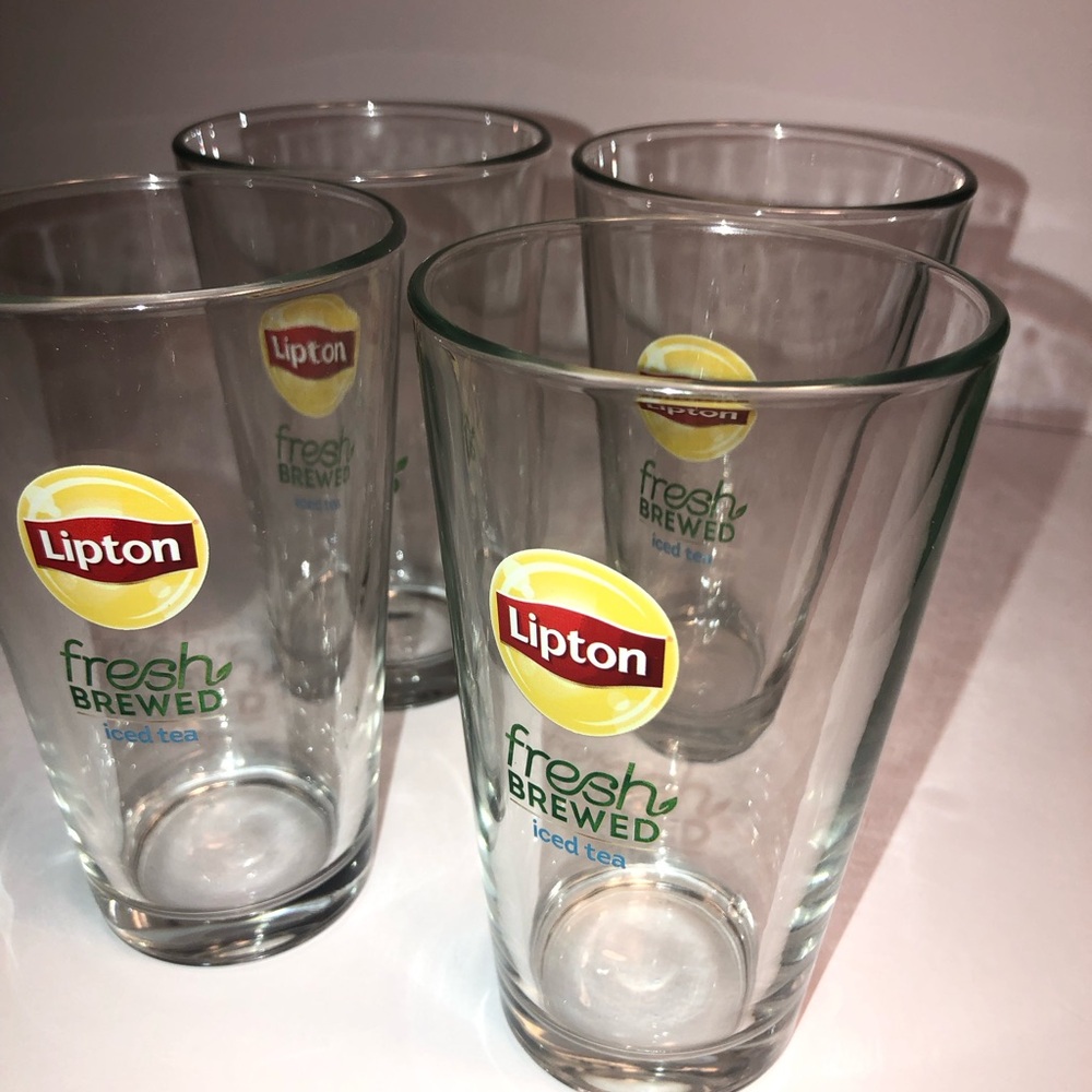 Lipton tall Iced tea glasses vintage promo